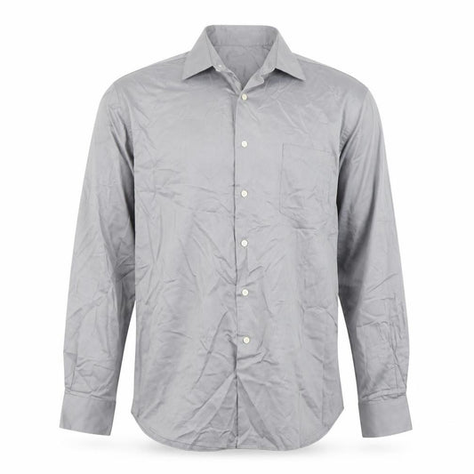 Van Heusen Men's Grey Fitted No Iron Long Sleeve Dress Shirt Size 16