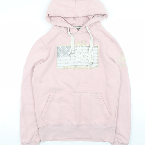 California Citywear Women's Pink Pullover Hoodie Size S with Logo Design
