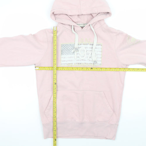 California Citywear Women's Pink Pullover Hoodie Size S with Logo Design