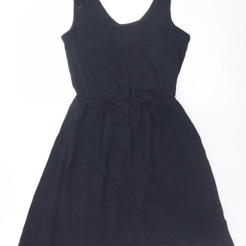 BlueSteel Women Black Short Tank Dress Size S Scoop Neck Cut Out