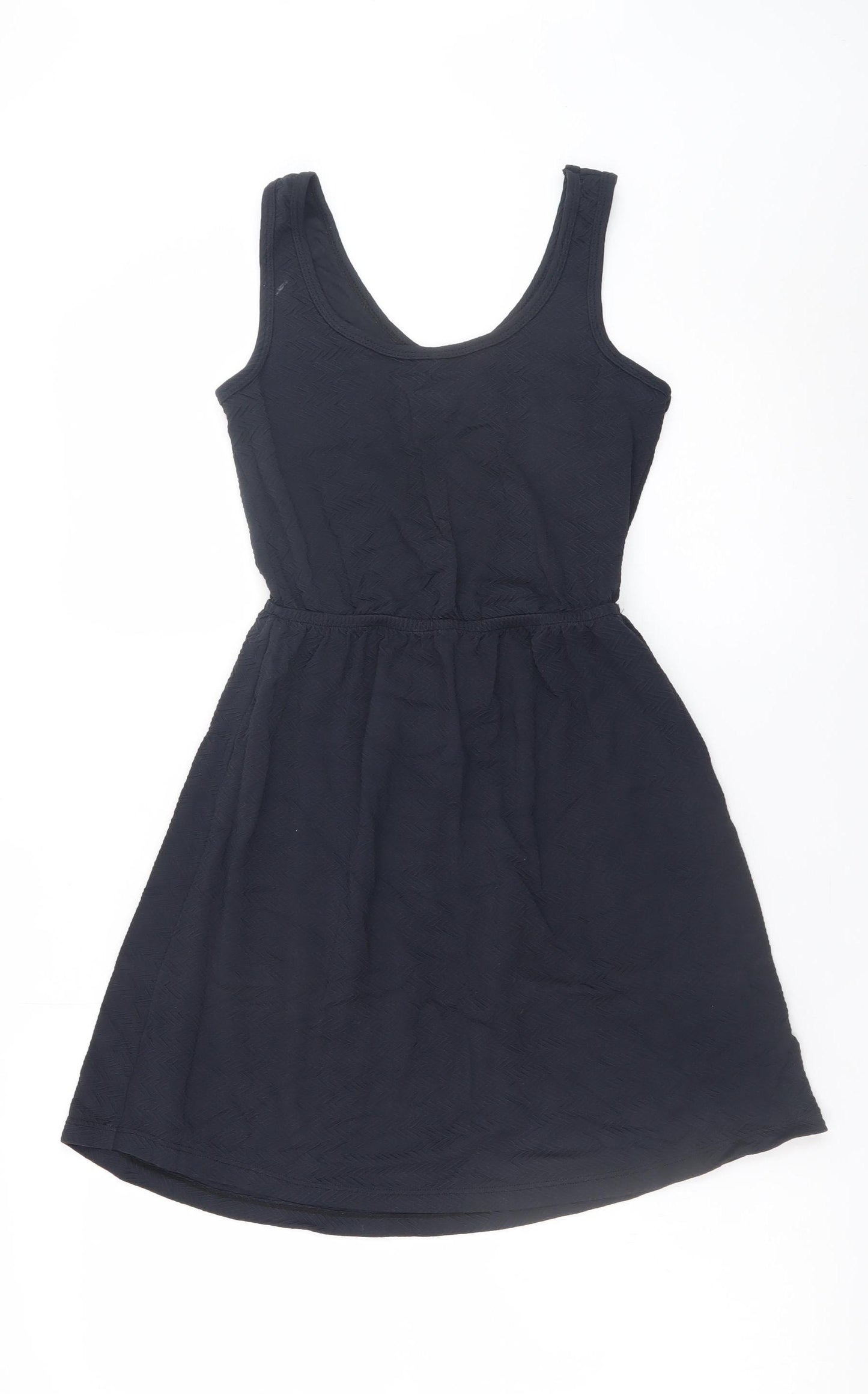 BlueSteel Women Black Short Tank Dress Size S Scoop Neck Cut Out