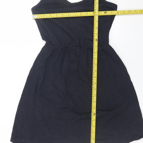 BlueSteel Women Black Short Tank Dress Size S Scoop Neck Cut Out
