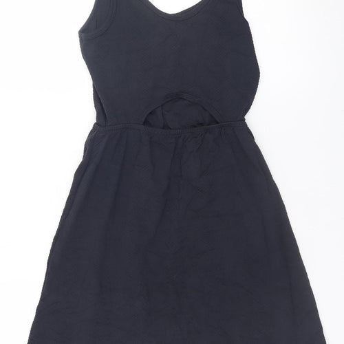 BlueSteel Women Black Short Tank Dress Size S Scoop Neck Cut Out