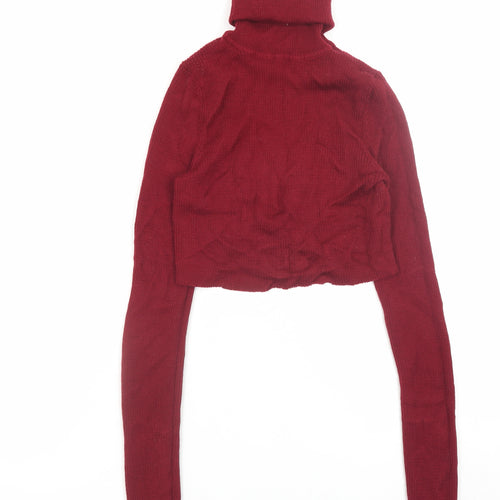 Uniqlo Womens Red Roll Neck Long Sleeve Knit Jumper Size S