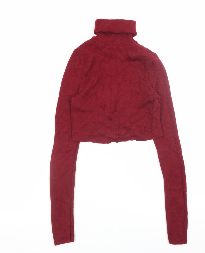 Uniqlo Womens Red Roll Neck Long Sleeve Knit Jumper Size S