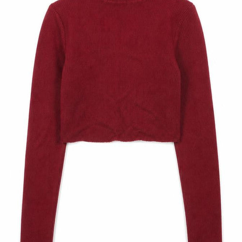 Uniqlo Womens Red Roll Neck Long Sleeve Knit Jumper Size S