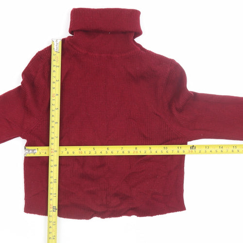 Uniqlo Womens Red Roll Neck Long Sleeve Knit Jumper Size S