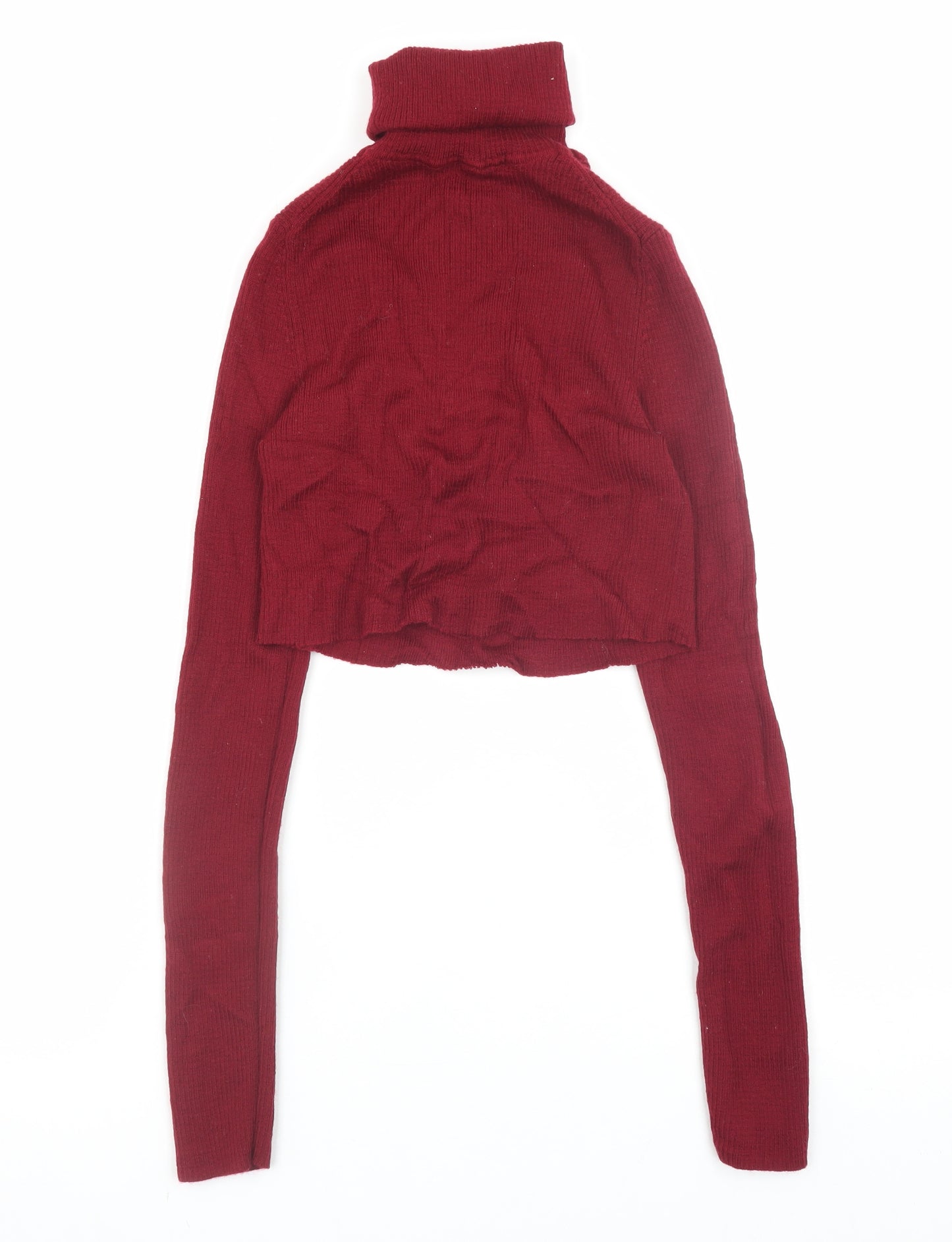 Uniqlo Womens Red Roll Neck Long Sleeve Knit Jumper Size S