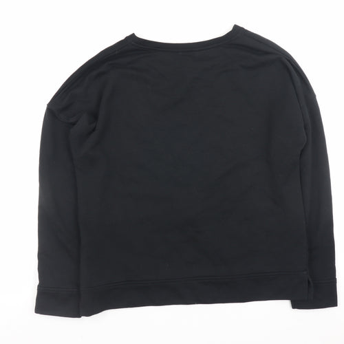Marks and Spencer Women's Black Size 12 Pullover Sweatshirt with Christmas Robin Print
