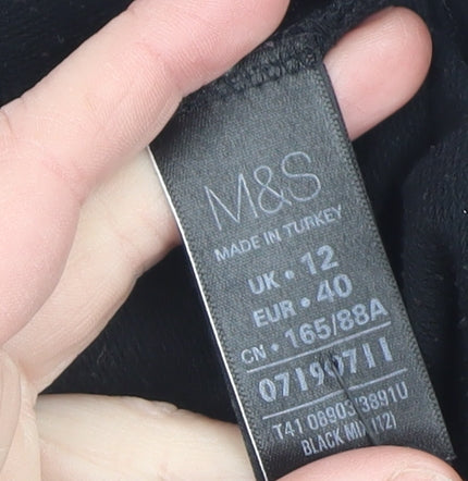 Marks and Spencer Women's Black Size 12 Pullover Sweatshirt with Christmas Robin Print