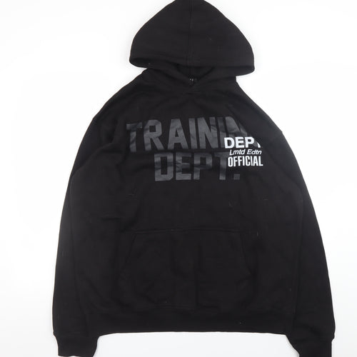 boohooMAN Men’s Black Training Dept Pullover Hoodie Size M