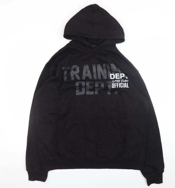 boohooMAN Men’s Black Training Dept Pullover Hoodie Size M