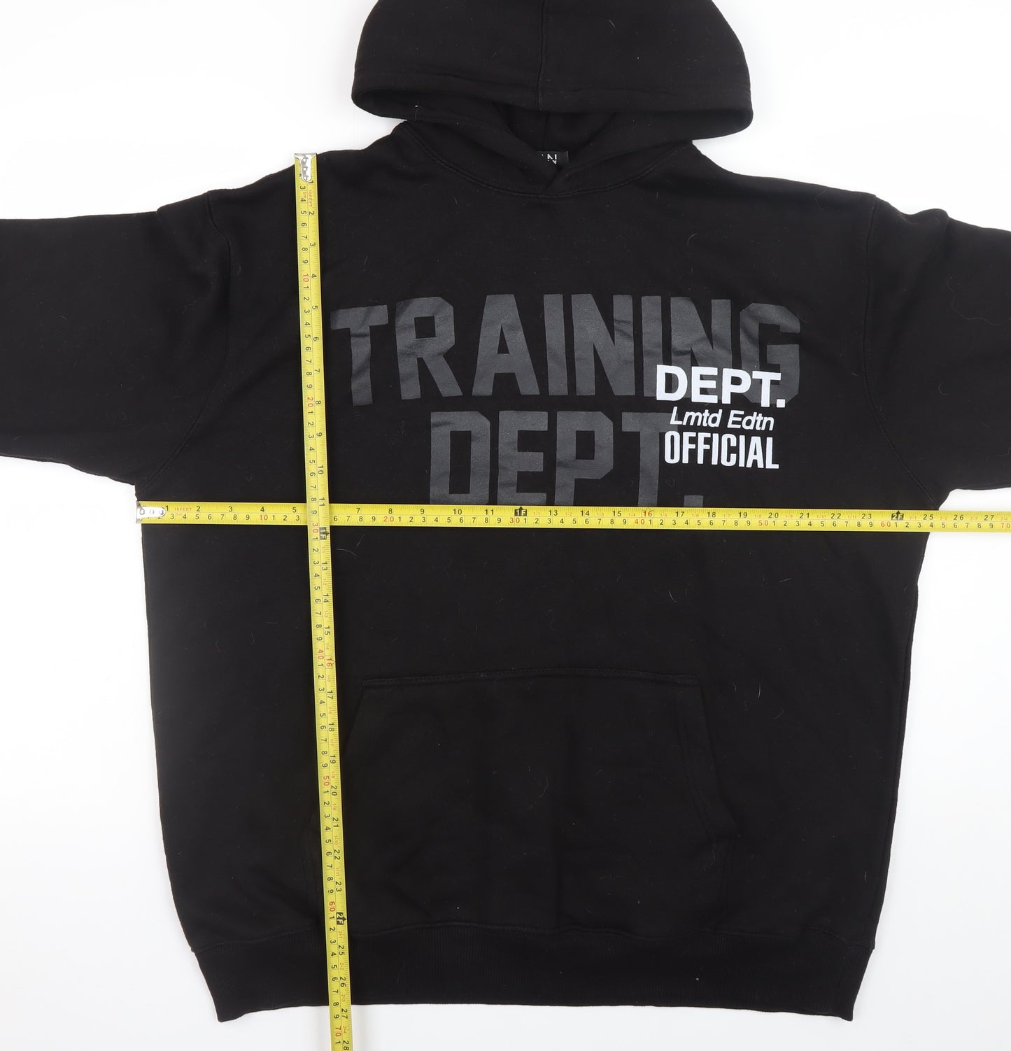 boohooMAN Men’s Black Training Dept Pullover Hoodie Size M