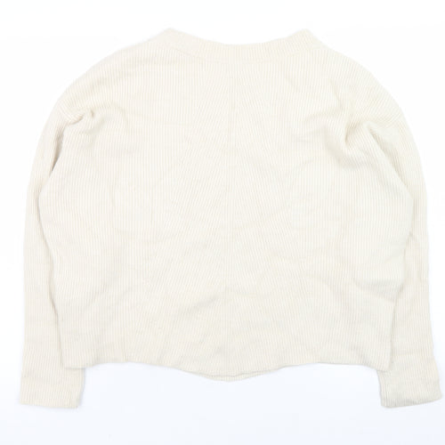Zara Women Beige Knit Crew Neck Pullover Jumper Size S