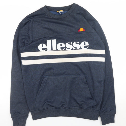 Ellesse Mens Blue XS Crew Neck Pullover Logo Sweatshirt