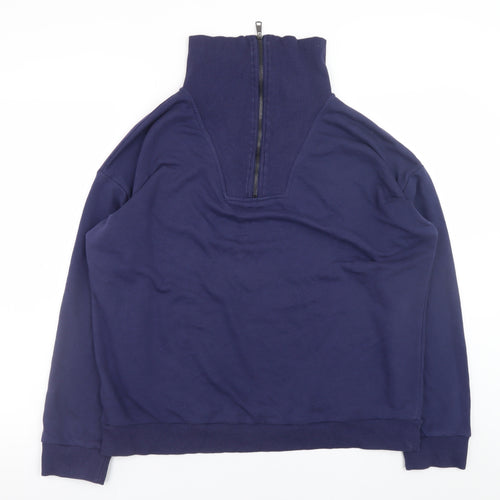 M&Co Women’s Navy 1/2 Zip High Neck Pullover Sweatshirt UK16