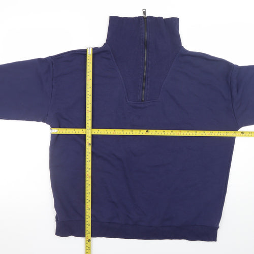 M&Co Women’s Navy 1/2 Zip High Neck Pullover Sweatshirt UK16