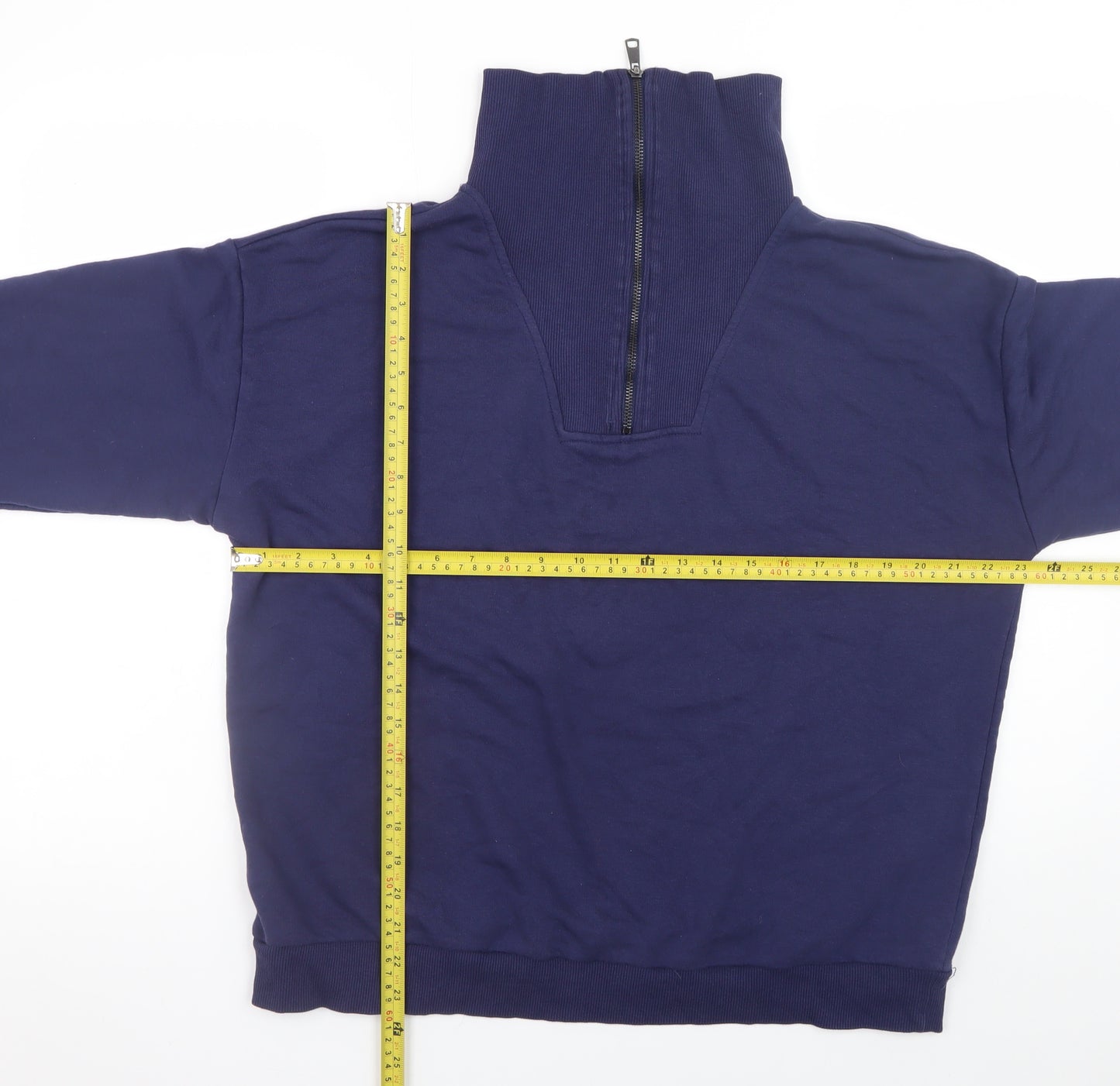 M&Co Women’s Navy 1/2 Zip High Neck Pullover Sweatshirt UK16