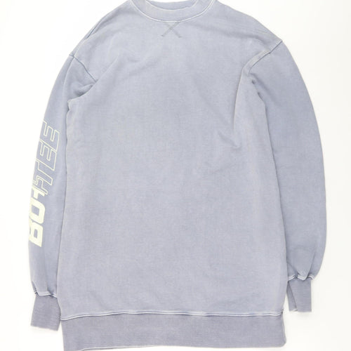BO+TEE Women Blue XS Sweatshirt Dress Long Sleeve Casual Jersey