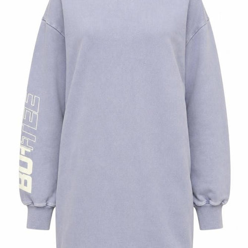 BO+TEE Women Blue XS Sweatshirt Dress Long Sleeve Casual Jersey