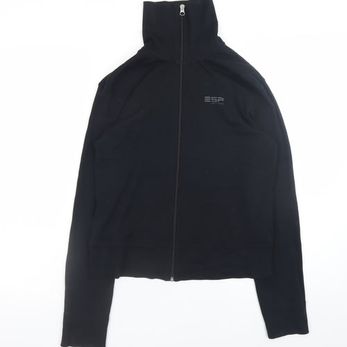 Esprit Sports Men's Black Full Zip Sweatshirt L Cotton High Neck