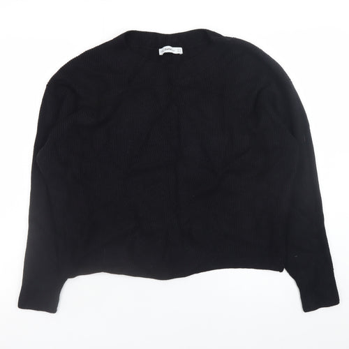 Zara Women’s Black Crew Neck Knit Pullover Jumper Size 8