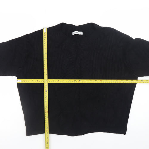 Zara Women’s Black Crew Neck Knit Pullover Jumper Size 8