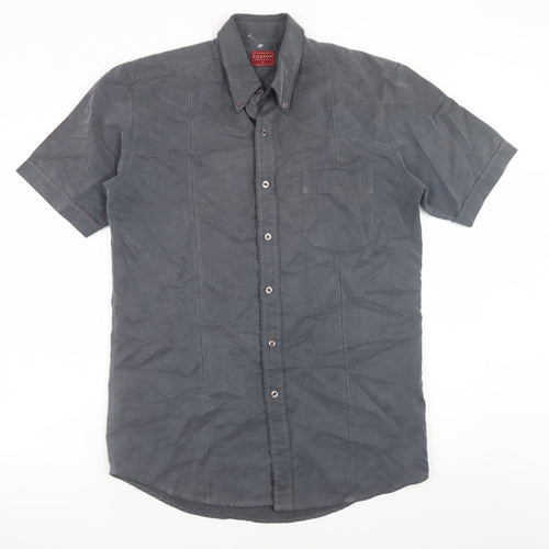 Burton Menswear Grey Short Sleeve Button-Up Shirt Size S