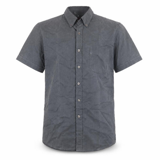 Front view of Burton Menswear Grey Short Sleeve Button-Up Shirt, size S