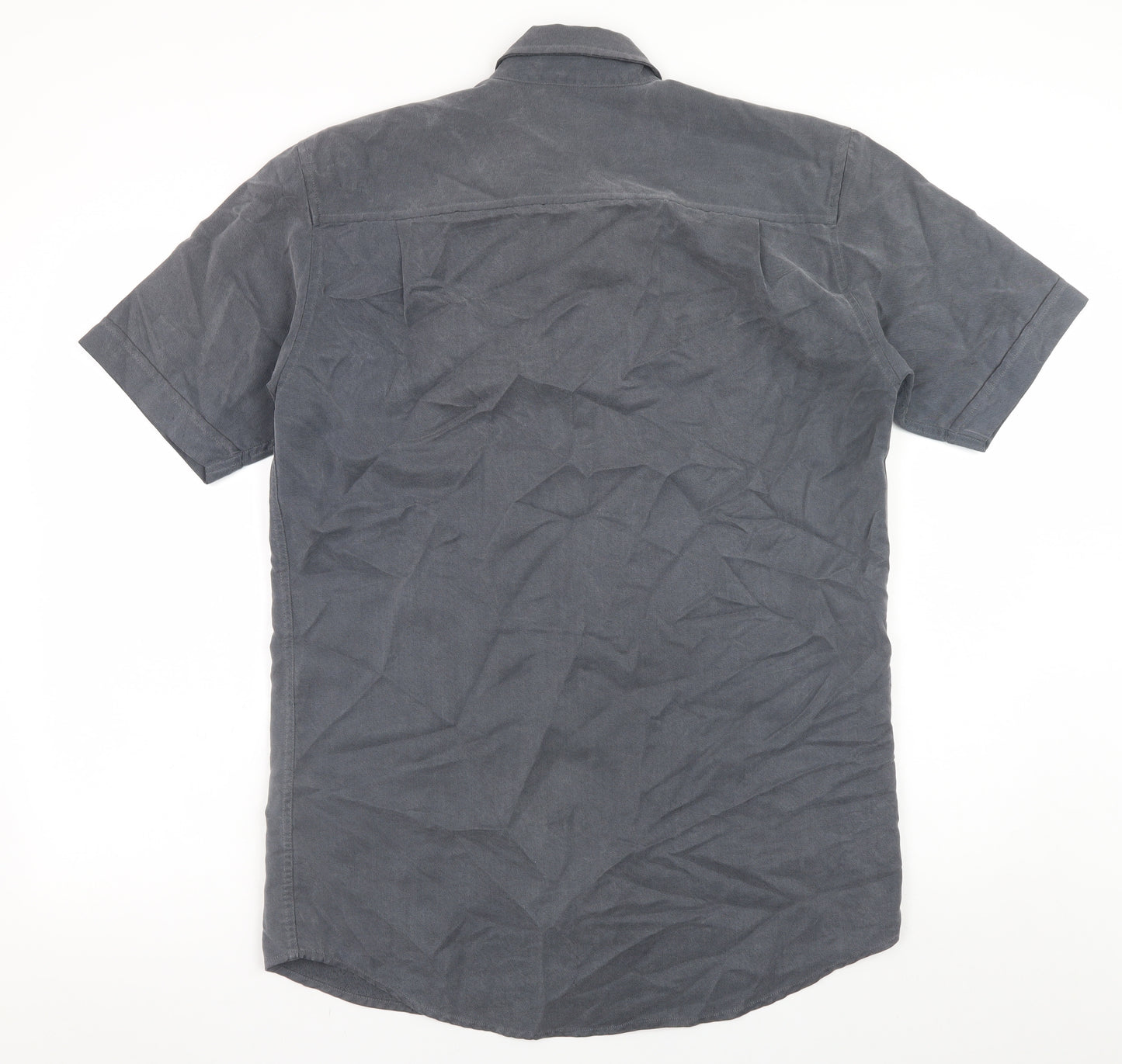 Burton Menswear Grey Short Sleeve Button-Up Shirt Size S