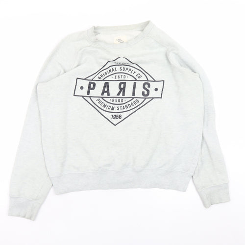 Cedar Wood State Women’s Grey Paris Graphic Pullover Sweatshirt Size L