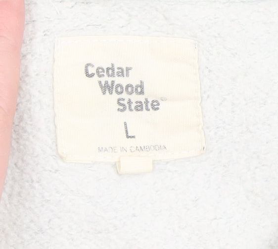 Cedar Wood State Women’s Grey Paris Graphic Pullover Sweatshirt Size L