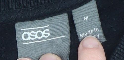ASOS Men's Black V-Neck Pullover Sweatshirt Size M