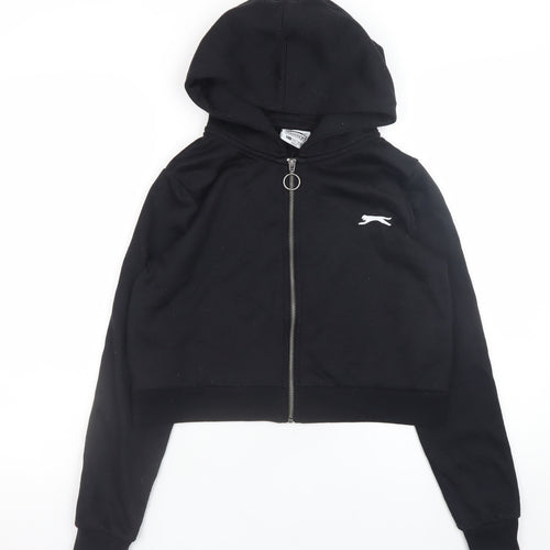 Slazenger Women’s Black Full Zip Cropped Hoodie UK 8 S