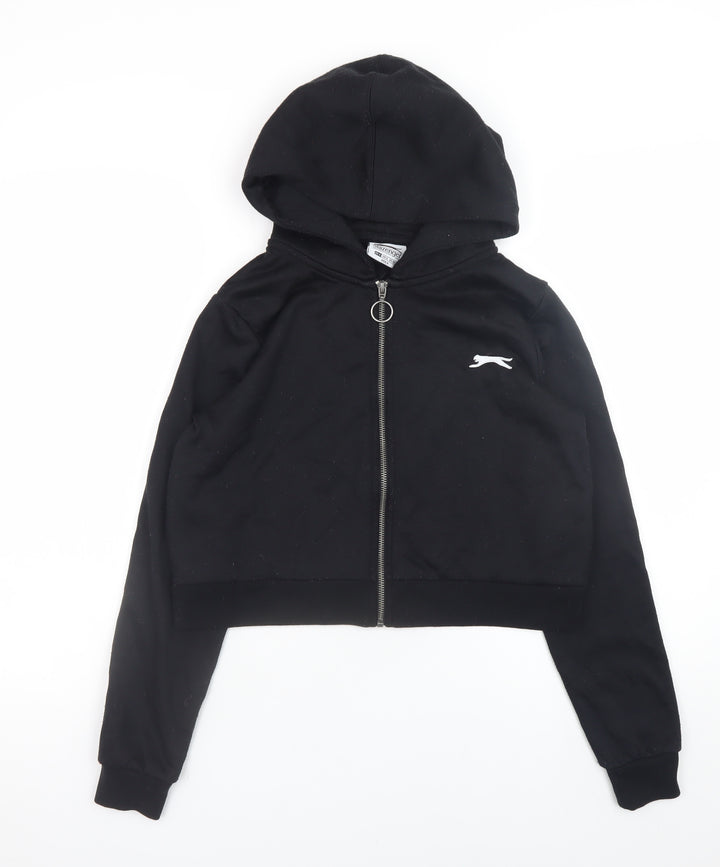 Slazenger Women’s Black Full Zip Cropped Hoodie UK 8 S