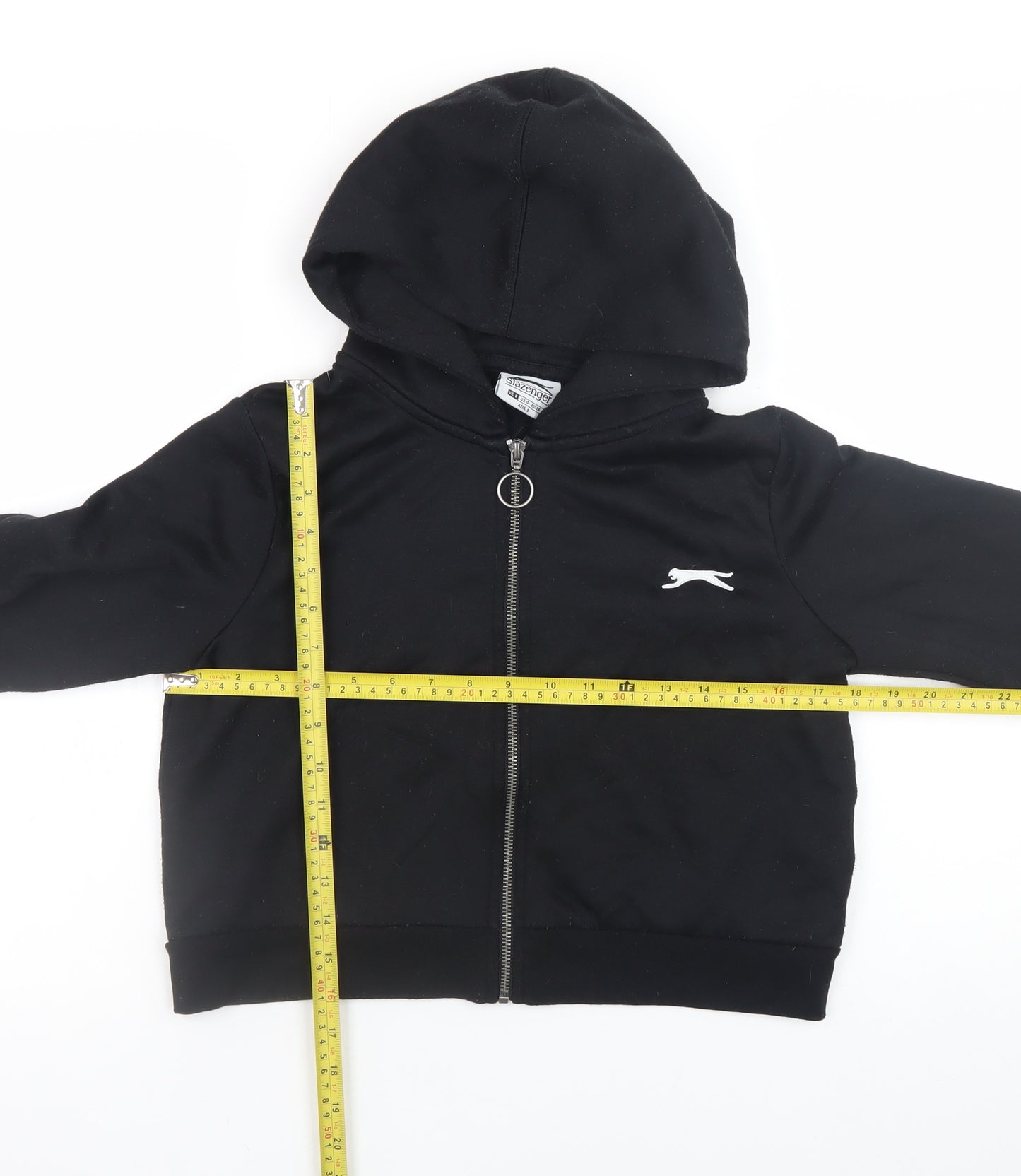 Slazenger Women’s Black Full Zip Cropped Hoodie UK 8 S
