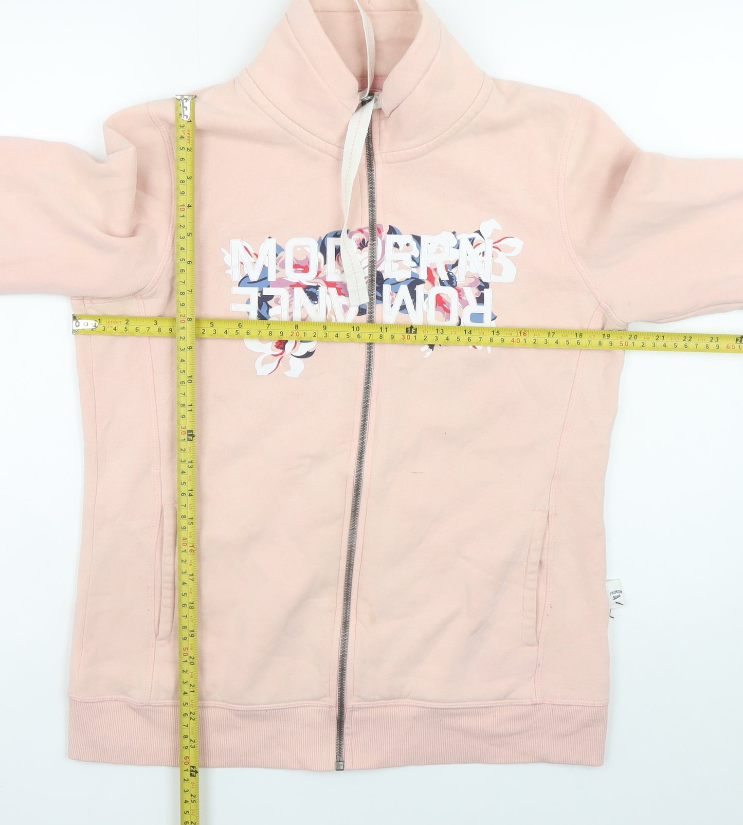 Esmara Women's Pink Full Zip Sweatshirt M Floral Graphic Print