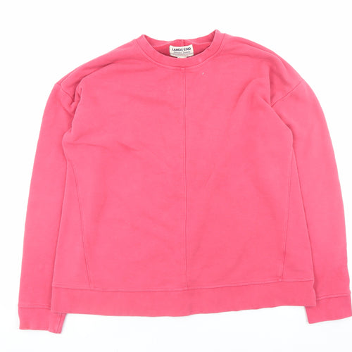 Lands' End Men's Pink Pullover Crew Neck Sweatshirt Size L