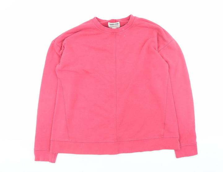 Lands' End Men's Pink Pullover Crew Neck Sweatshirt Size L