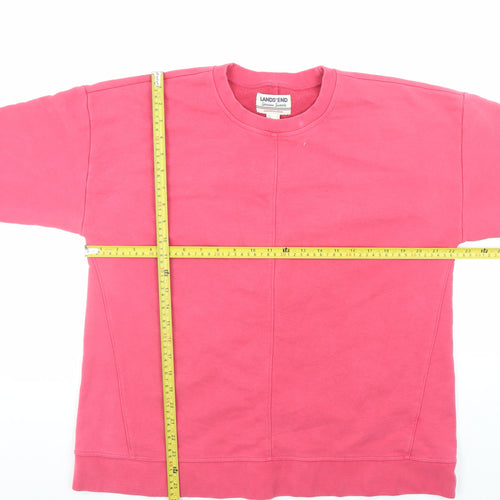 Lands' End Men's Pink Pullover Crew Neck Sweatshirt Size L