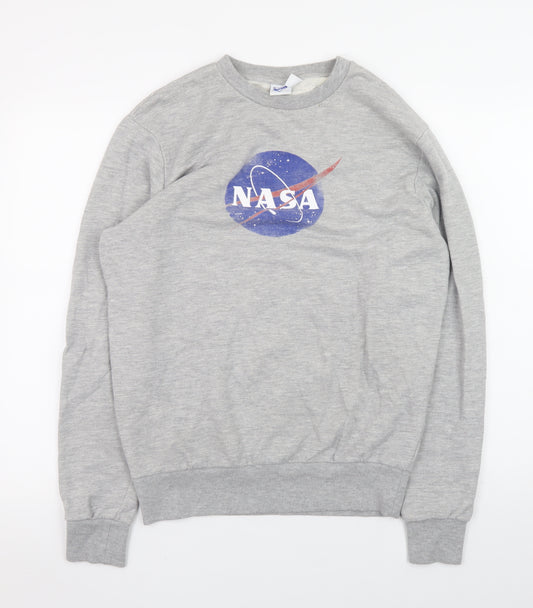Primark Men's Grey NASA Logo Crew Neck Sweatshirt Size S
