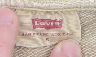 Levi's Men's Beige Pullover Sweatshirt Size S Crew Neck Cotton Blend