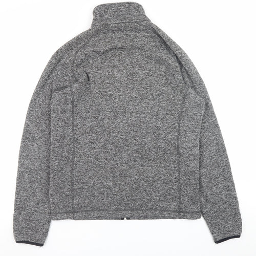 Black Blue Men's Grey Full Zip Knit Sweatshirt Size L