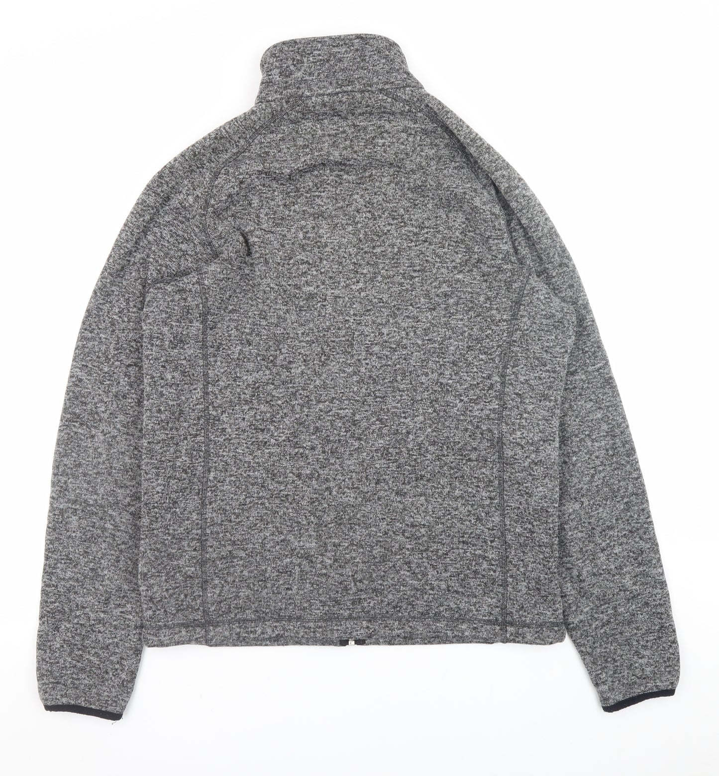 Black Blue Men's Grey Full Zip Knit Sweatshirt Size L