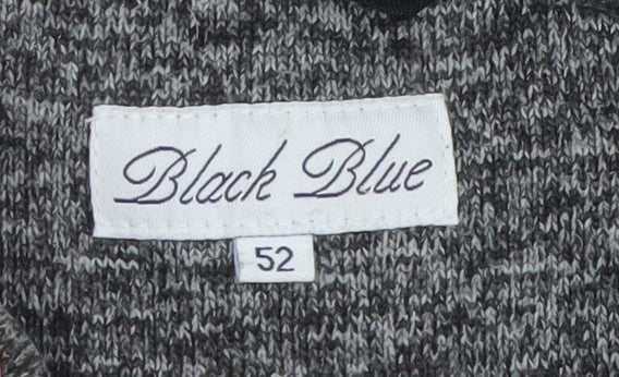 Black Blue Men's Grey Full Zip Knit Sweatshirt Size L