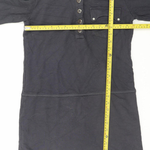 BAM Women’s Black Bamboo Long Sleeve Hooded Jumper Dress Size 8