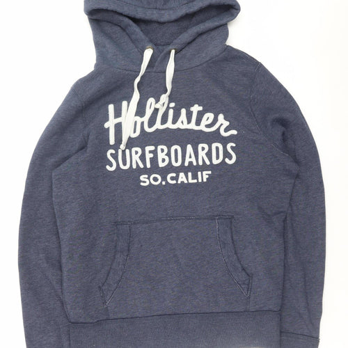 Hollister Men's Blue Pullover Hoodie Surfboards So Cal M