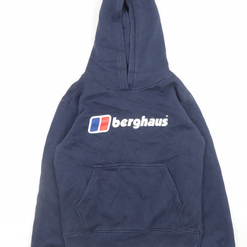 Berghaus Boys Blue Pullover Hoodie 9-10 Years Fleece Logo Sweatshirt