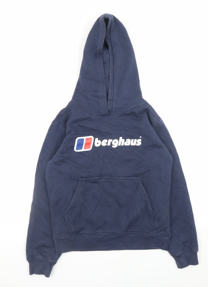 Berghaus Boys Blue Pullover Hoodie 9-10 Years Fleece Logo Sweatshirt