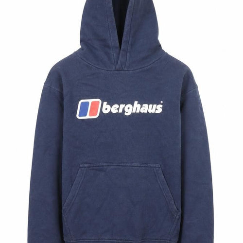 Berghaus Boys Blue Pullover Hoodie 9-10 Years Fleece Logo Sweatshirt